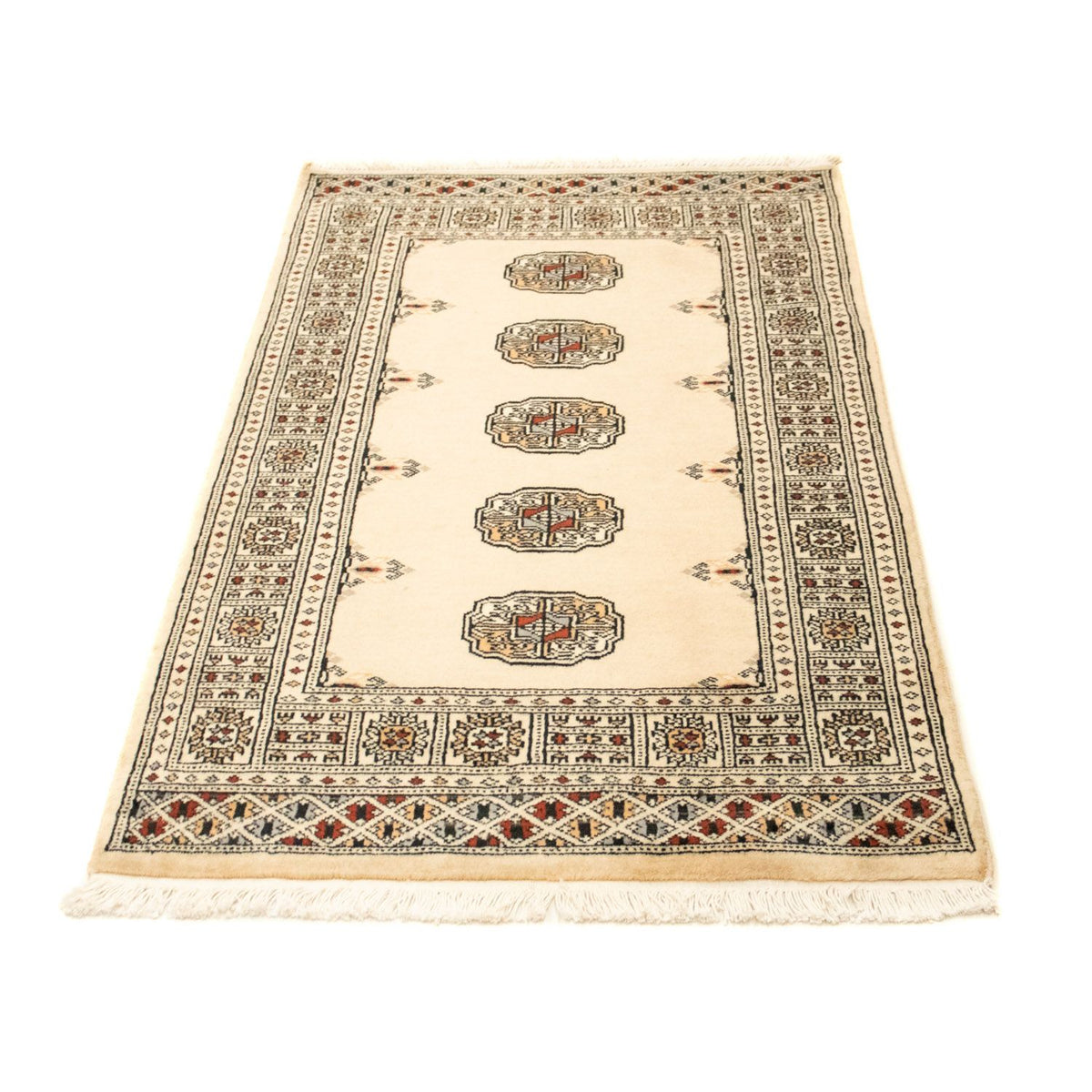 Afghaans tapijt - Bukhara - 129 x 78 cm - beige