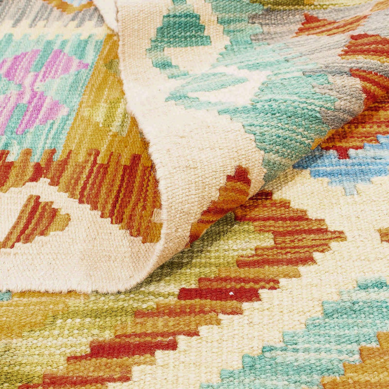 Kelim tapijt - Splash - 246 x 185 cm - veelkleurig