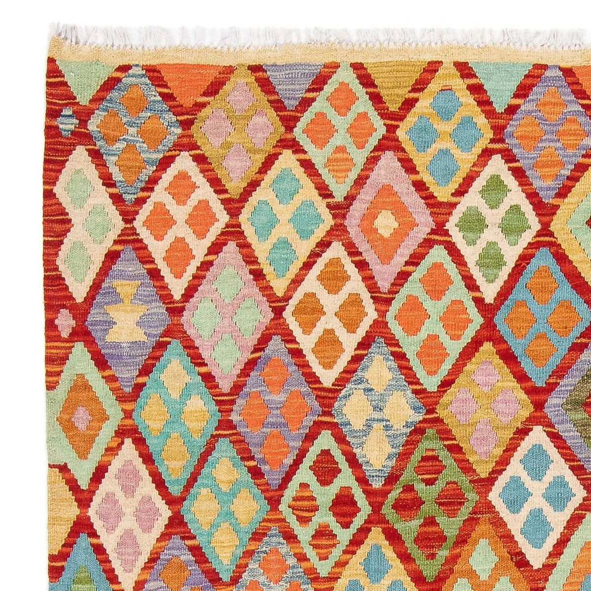 Kelim tapijt - Splash - 188 x 169 cm - veelkleurig