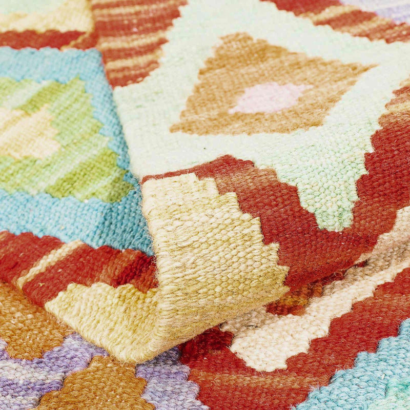 Kelim tapijt - Splash - 188 x 169 cm - veelkleurig