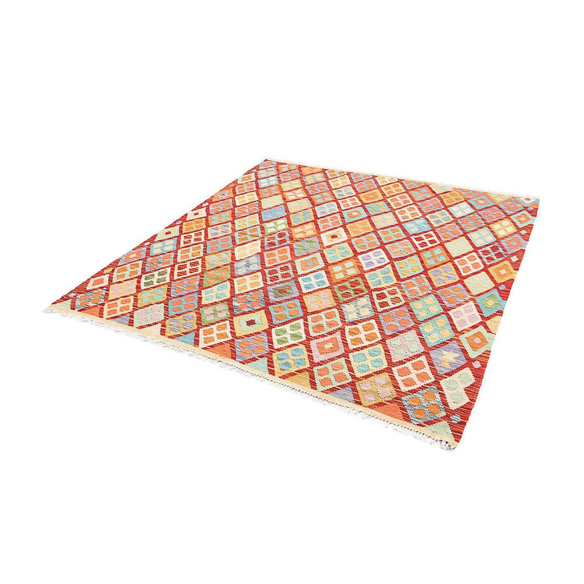 Kelim tapijt - Splash - 188 x 169 cm - veelkleurig