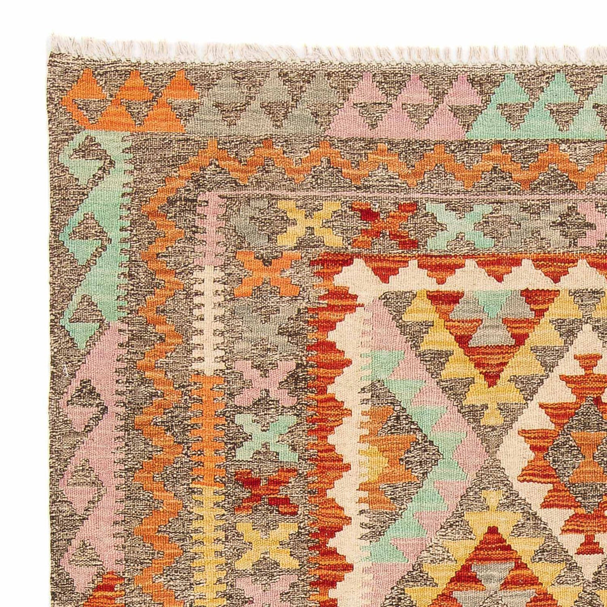 Kelim tapijt - Splash - 188 x 153 cm - veelkleurig
