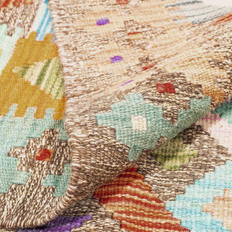Kelim tapijt - Splash - 194 x 154 cm - veelkleurig