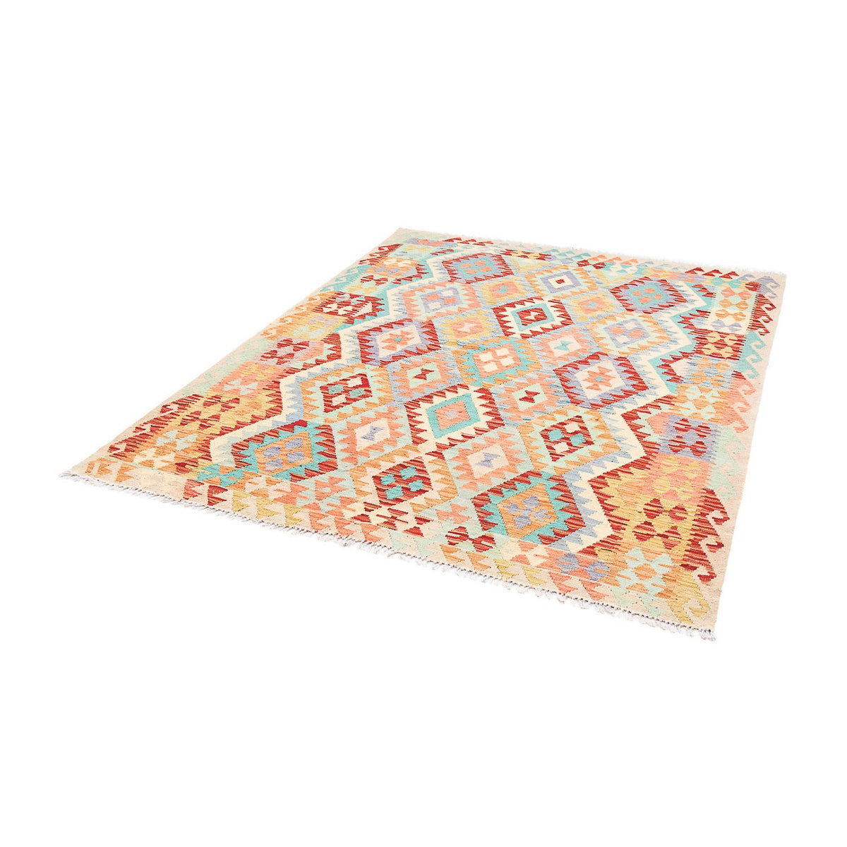Kelim tapijt - Splash - 193 x 158 cm - veelkleurig
