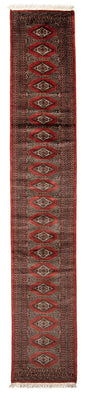Loper Afghaans tapijt - Bukhara - 400 x 63 cm - donkerrood