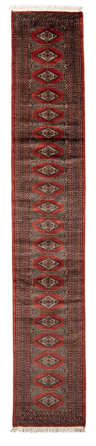 Loper Afghaans tapijt - Bukhara - 400 x 63 cm - donkerrood