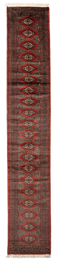Loper Afghaans tapijt - Bukhara - 400 x 63 cm - donkerrood