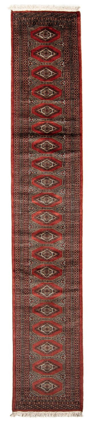 Loper Afghaans tapijt - Bukhara - 400 x 63 cm - donkerrood