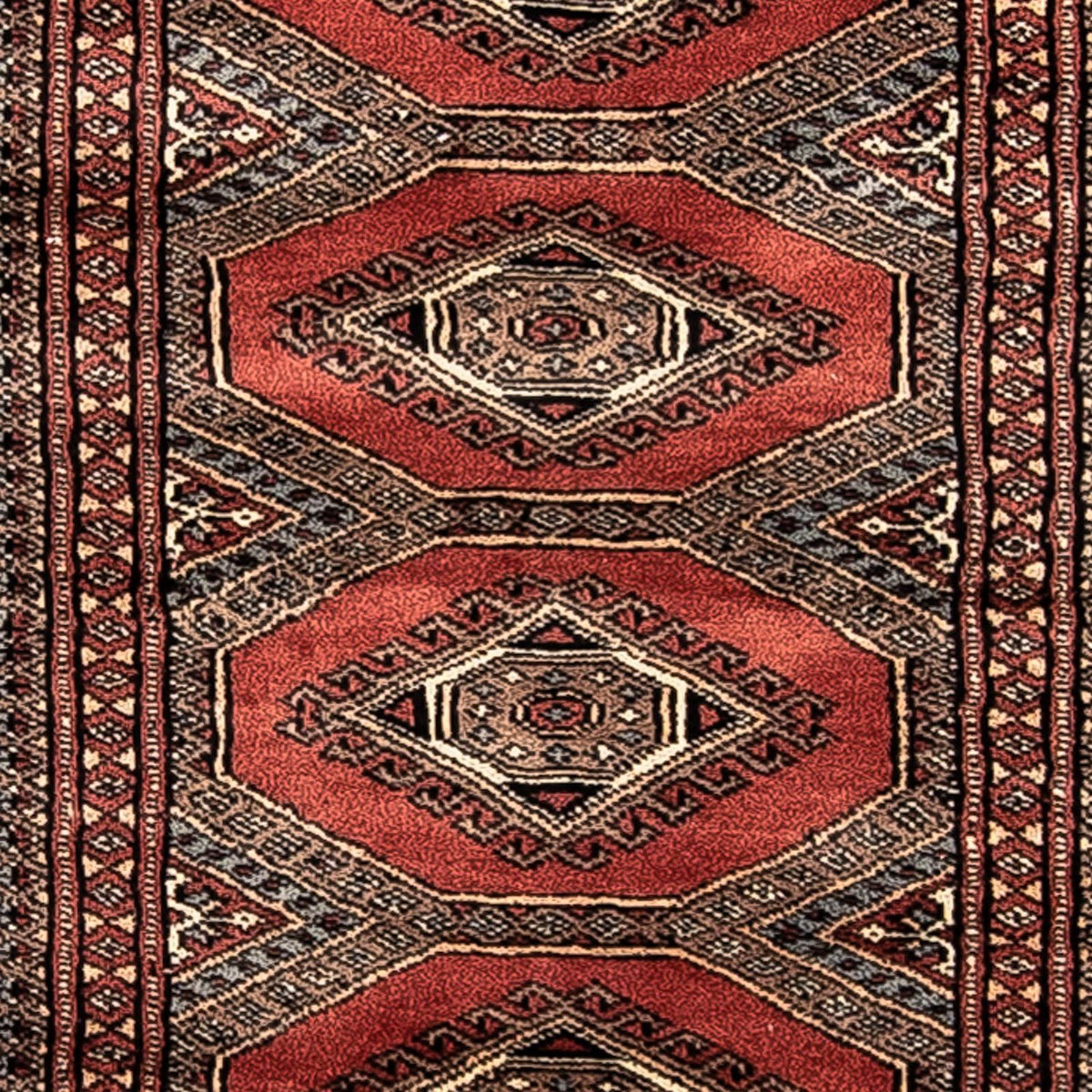Loper Afghaans tapijt - Bukhara - 400 x 63 cm - donkerrood