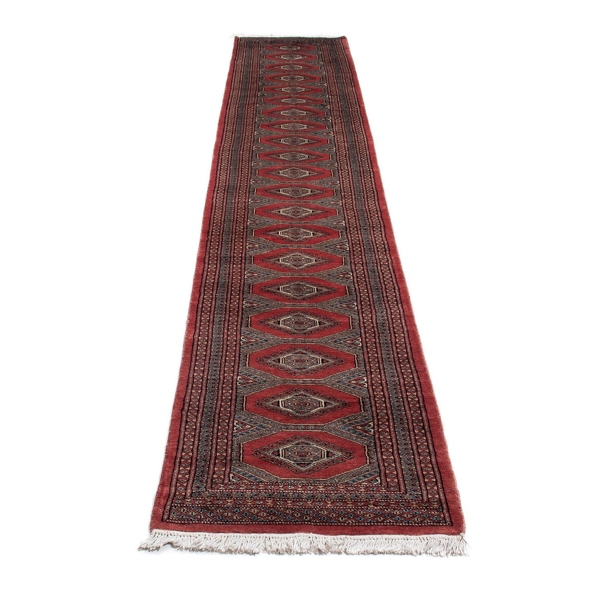 Loper Afghaans tapijt - Bukhara - 400 x 63 cm - donkerrood