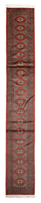Loper Afghaans tapijt - Bukhara - 396 x 64 cm - donkerrood