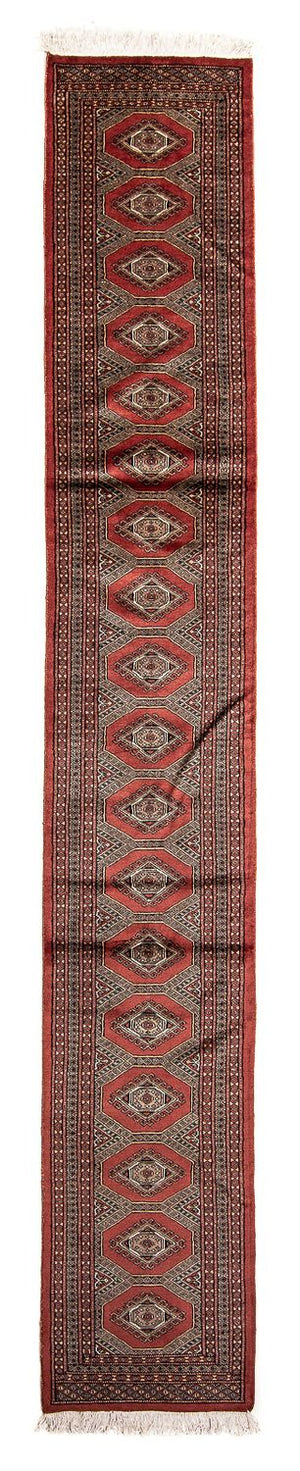 Loper Afghaans tapijt - Bukhara - 396 x 64 cm - donkerrood