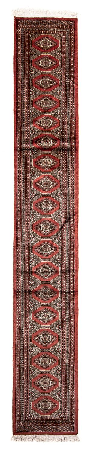 Loper Afghaans tapijt - Bukhara - 396 x 64 cm - donkerrood