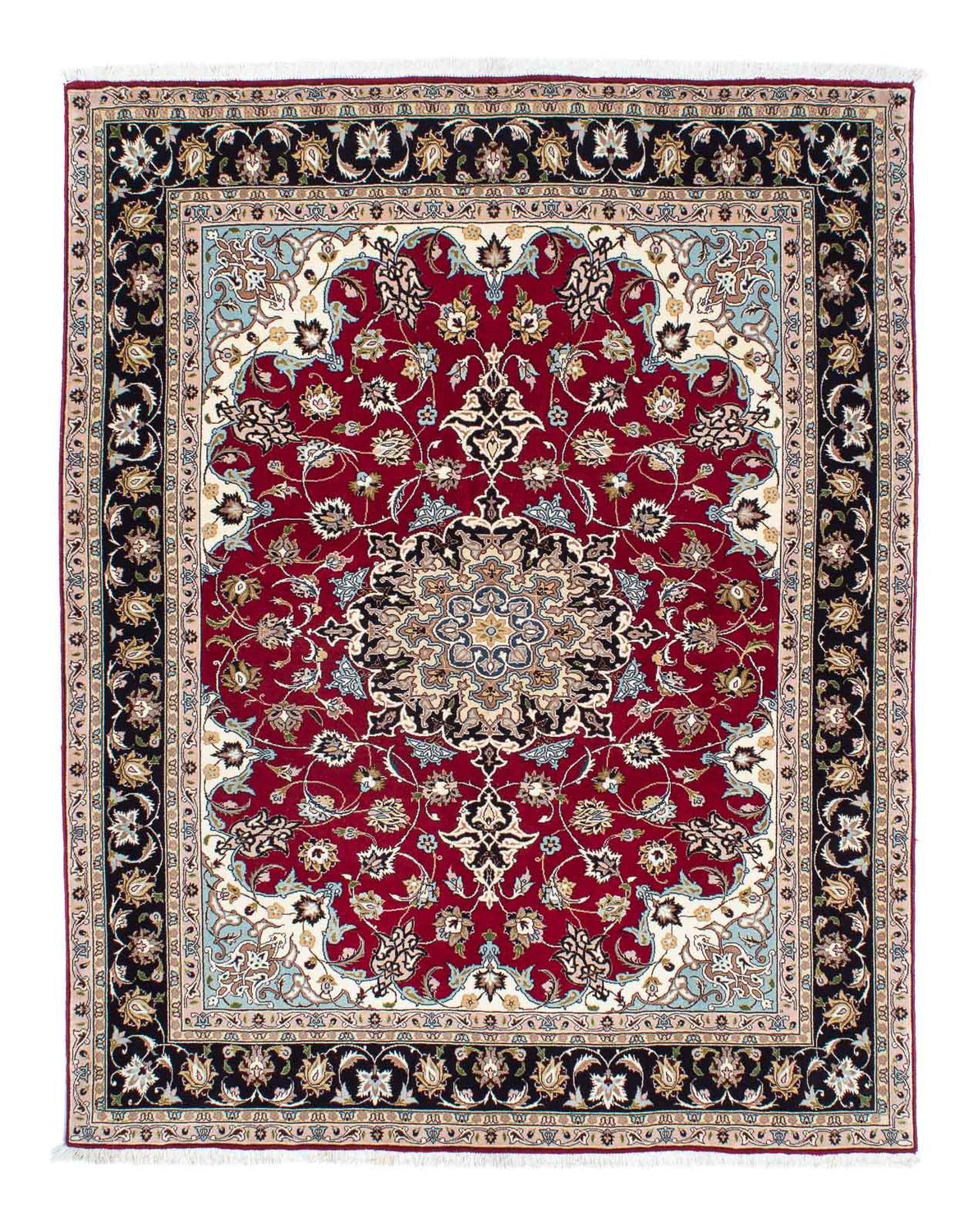 Perzisch tapijt - Tabriz - Royal - 198 x 155 cm - donkerrood