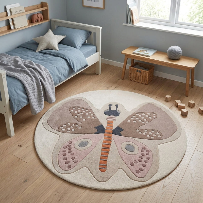 Vlinder Kindertapijt Rond
