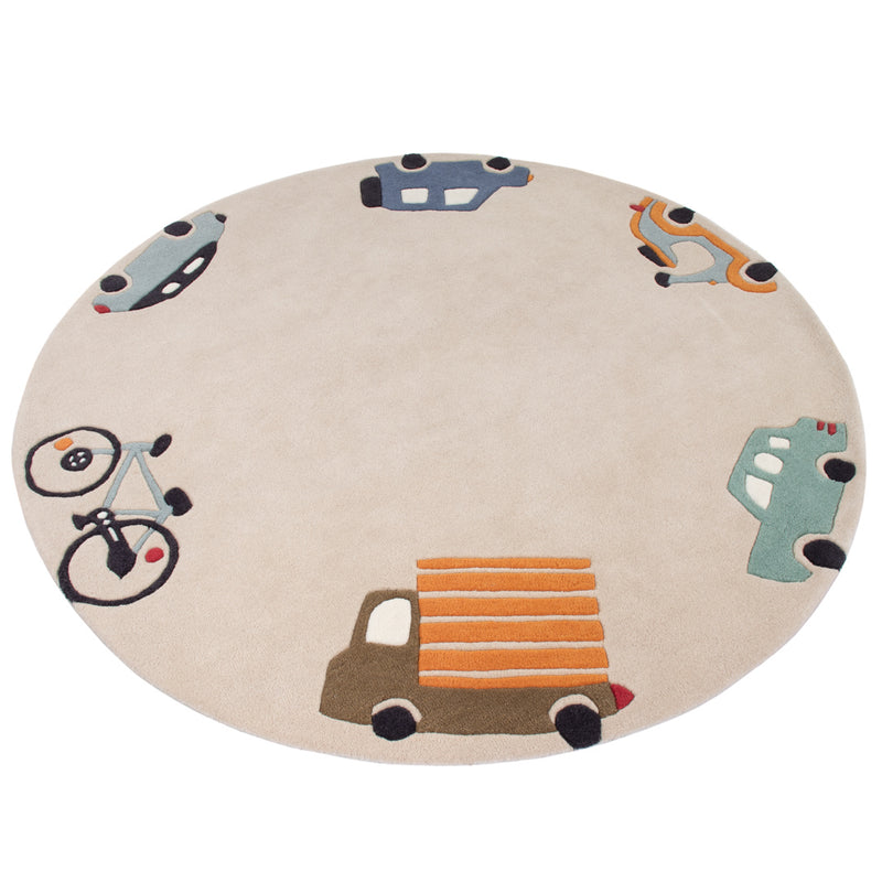 Auto's Kindertapijt Rond