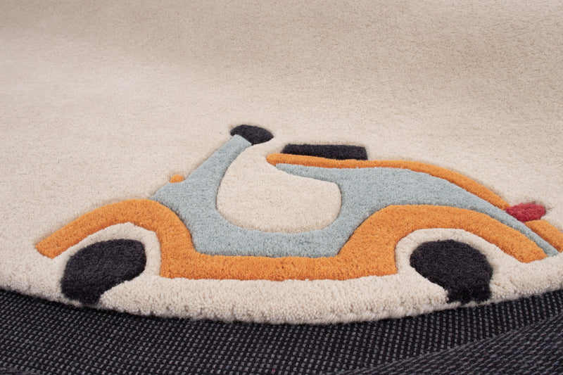 Auto's Kindertapijt Rond