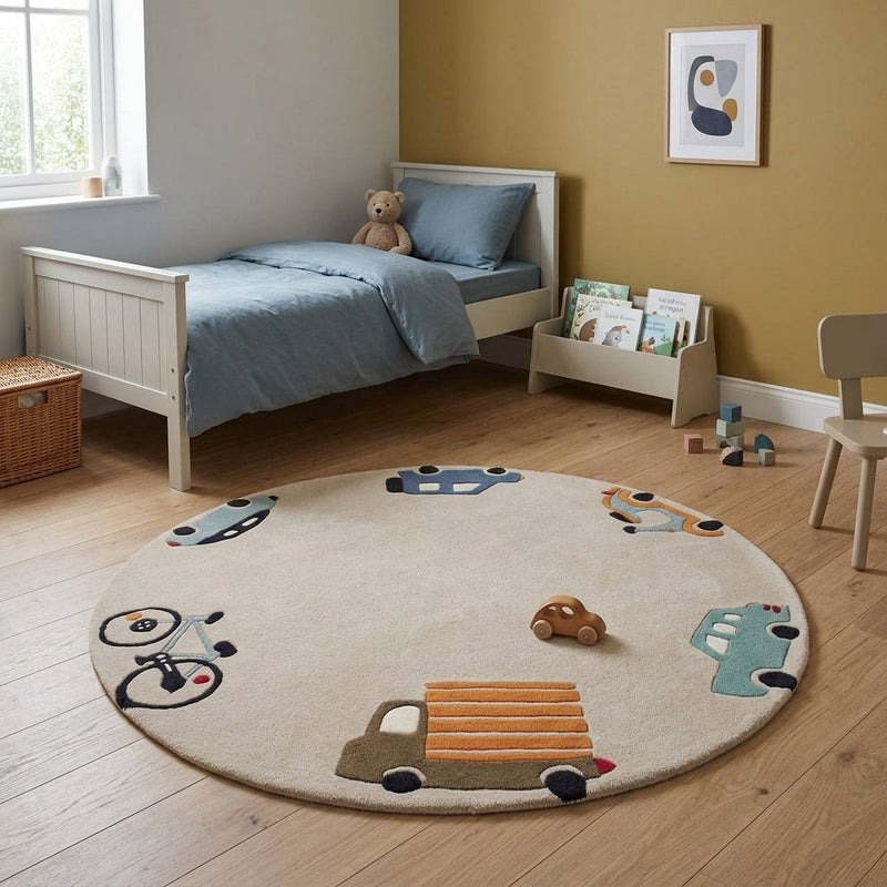 Auto's Kindertapijt Rond