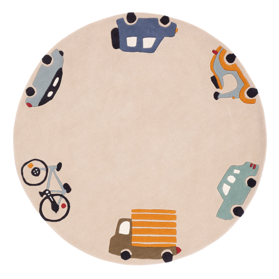 Auto's Kindertapijt Rond
