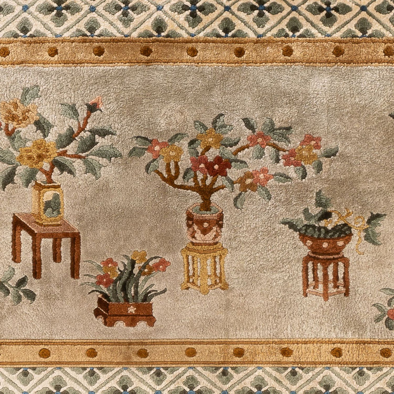 Zijden tapijt - China zijde - 154 x 93 cm - donker beige