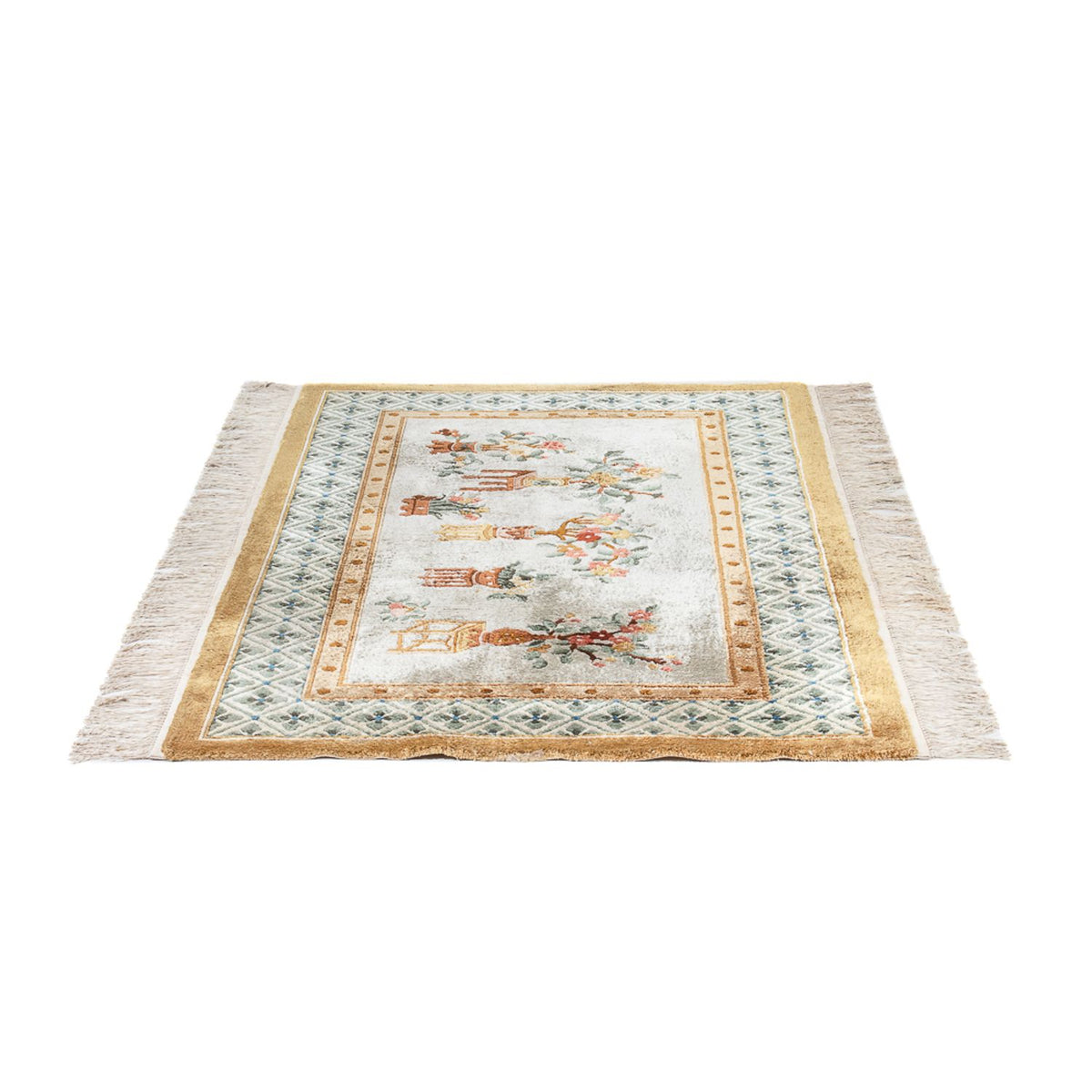 Zijden tapijt - China zijde - 154 x 93 cm - donker beige