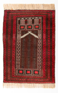 Baluch tapijt - 147 x 97 cm - donkerrood