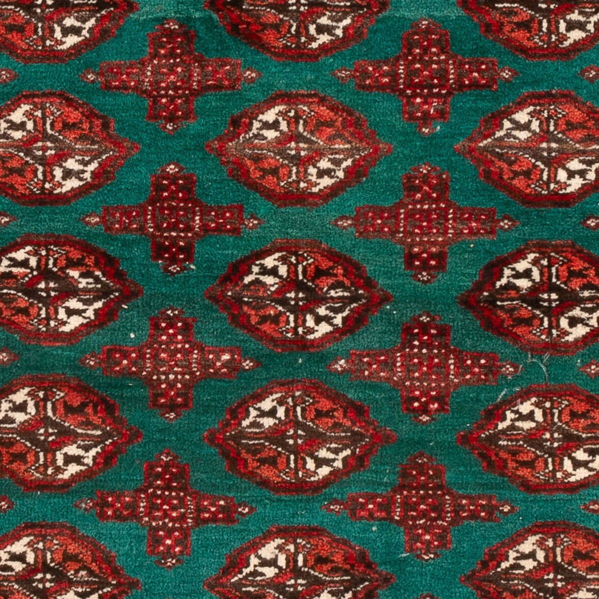 Turkaman tapijt - 117 x 95 cm - veelkleurig